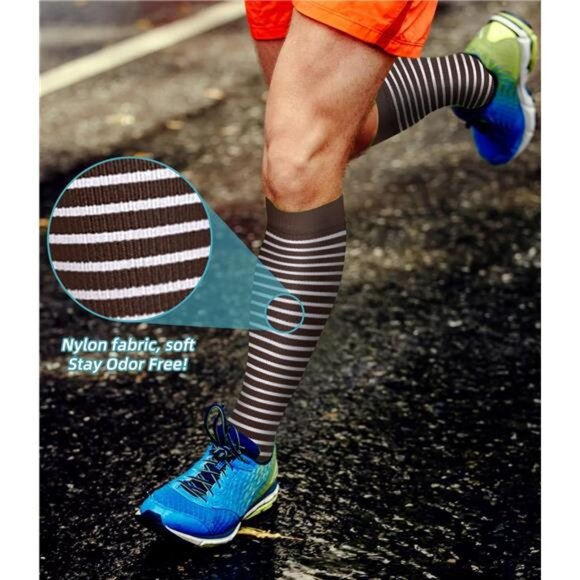 Foot Compression Socks For Women Men - Graduated Support Knee High Socks - Picture 6 of 8